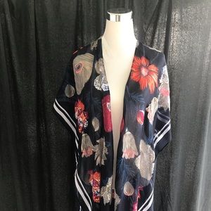 NWT by WovenHeart metallic dark blue kimono/duster